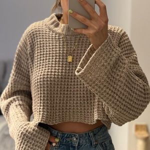 beige cropped sweater